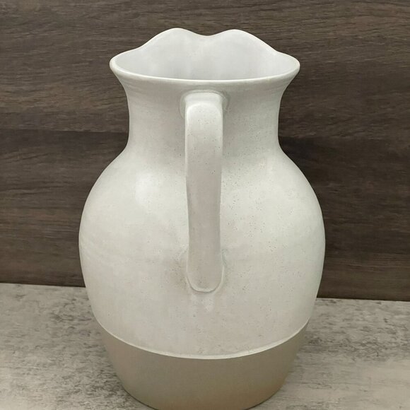 Amber Lewis Anthropologie Jayme Two-Tone Handled Porcelain Pitcher 125oz 10.25"H - Picture 3 of 11